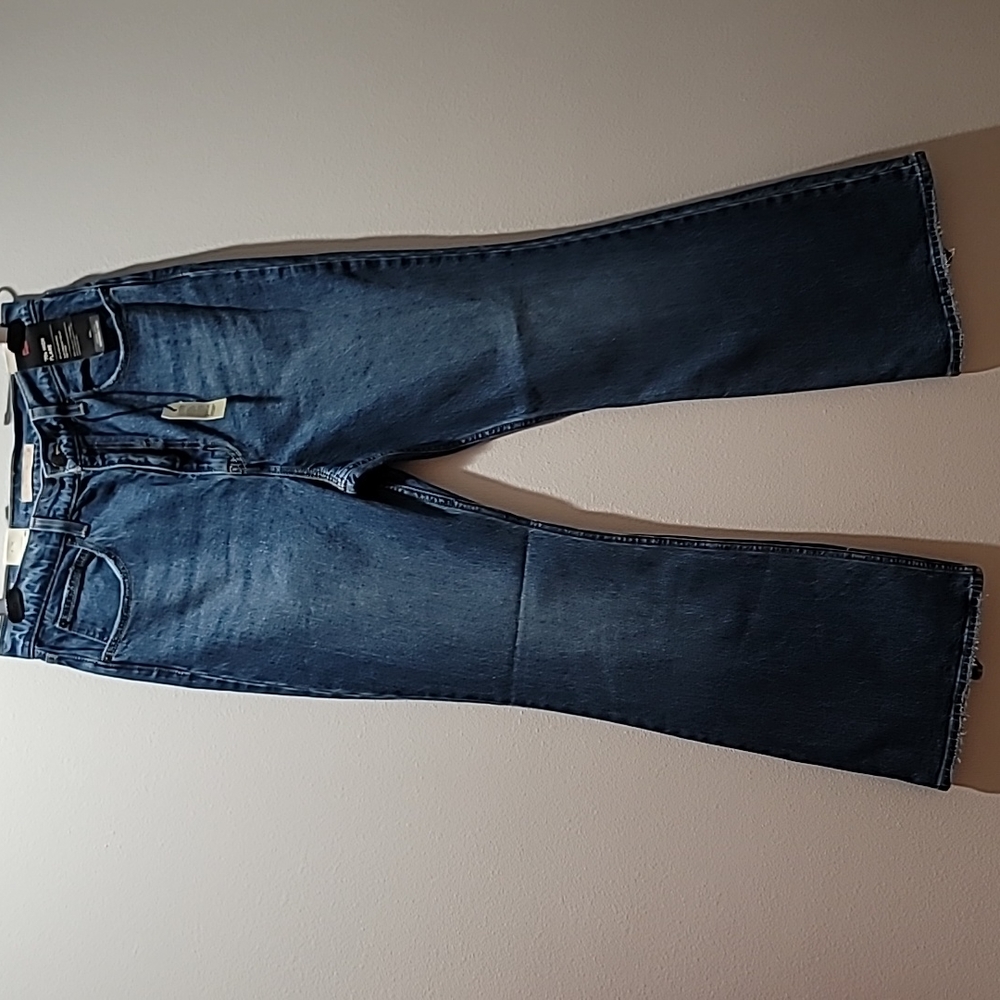 LEVIS Premium Flare Blue Jeans High Rise Wide Leg Bohemian 70's Casual Denim 31W